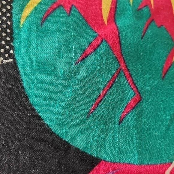 Tropical Bold print rayon blend oversized Sm VTG 80s jacket blazer - Picture 3 of 7